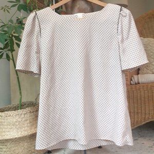 H&M Patterned Top with Black Piping